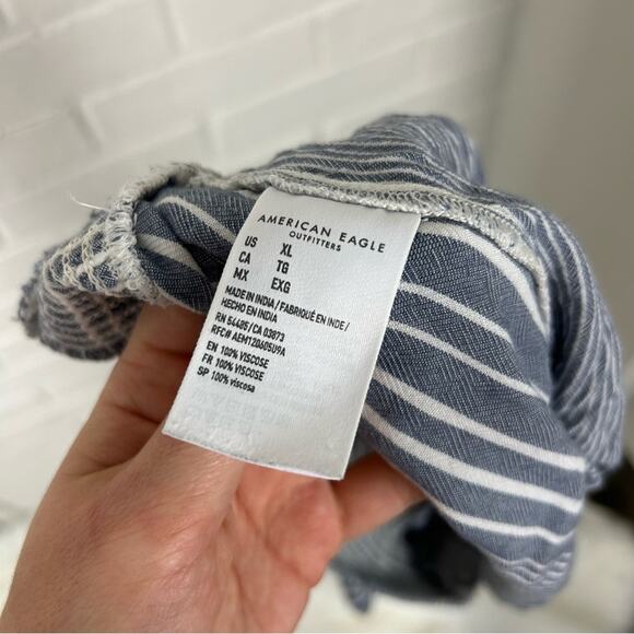 American Eagle Flowy Stripe Pull On Casual Shorts Size XL - Picture 6 of 9